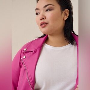 Torrid Faux Leather Moto Pink Jacket